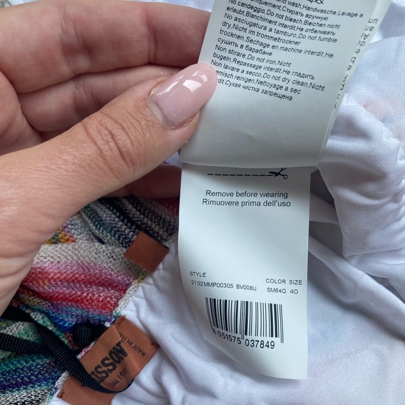 NWT Missoni Striped Halterneck OnePiece 40 (4) Small Rainbow Crochet Bikini Mare - Picture 15 of 16